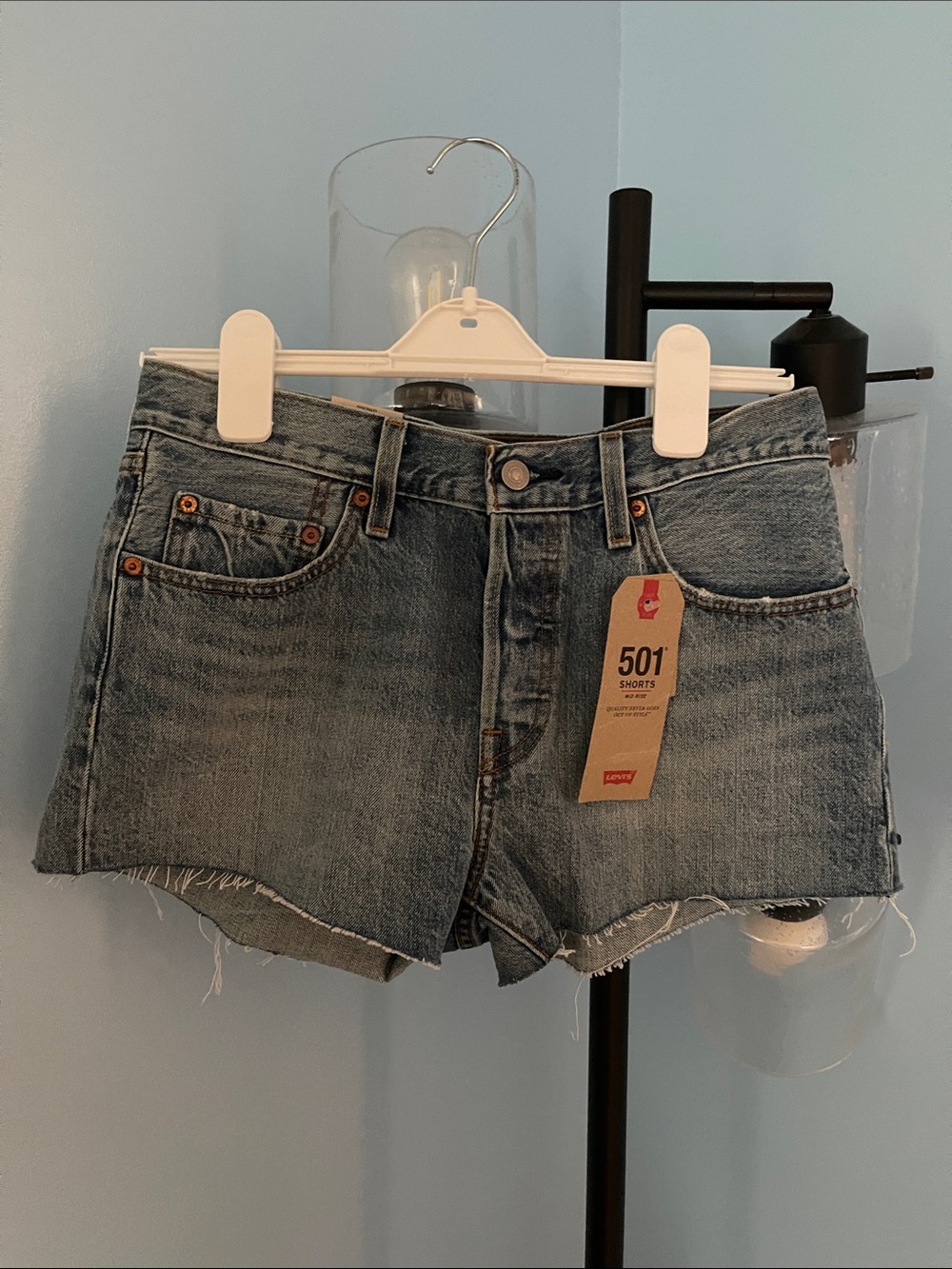 Levi's 501 Light Blue Denim Cutoff Shorts